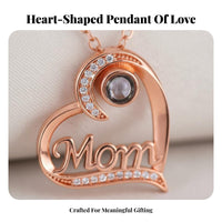 Mom Heart Projection Necklace Meaningful Gift Custom Photo Heart Locket
