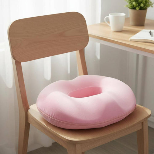 Donut Seat Pad Breathable Cover Viscoelastic Foam Circular Pad Donut Pillow Ergonomic Design Chair Pad Portable for Car, Travel