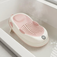 Infant Bath Lounger Temperature Display Soft Bath Bed Foldable for Newborns