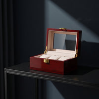 Watch Box with Window Solid Wood 3-Slot Watch Box Wooden for Dresser, Desk, Men