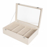 40 Slot Bangle Case Dust Protection Dustproof Bangle Storage Box Secure Latches Glass Lid Jewelry Tray for Retail Display