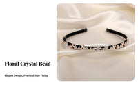 Crystal Flower Hairband, Crystal Headband, Cute Women's Hair Accessory, Bangs Holder, Face Washing, Elegant Floral Design