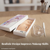 Simulated Skin Texture Makeup Practice Board Realistic 3D Design Silicone Makeup Practice Face Easy to Clean for Beginners, Students