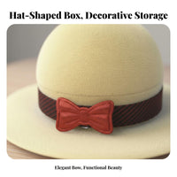Multi-Functional Interior Cowboy Hat Band Box Creative Design Flocked Hat Jewelry Case Compact & Portable for Proposal, Wedding, Anniversary