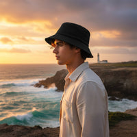 Black Pail Hat Unbranded Headwear Breathable for Men