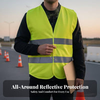 Reflective Safety Vest Lightweight High Visibility Safety Vest Workwear Breathable Quick-Drying for Cyclists, Nighttime, Cycling