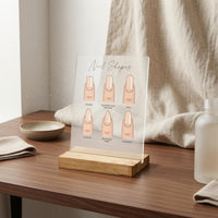 Acrylic Nail Shape Chart Transparent Nail Shape Display Board Sturdy