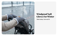 2 Pieces Winter Baby Carriage Handle Cover Windproof Baby Carriage Handlebar Mittens Pushchair Handlebar Mittens Easy to Install