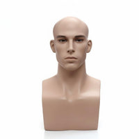 Realistic Male Head Model Long-Lasting Fiberglass Construction