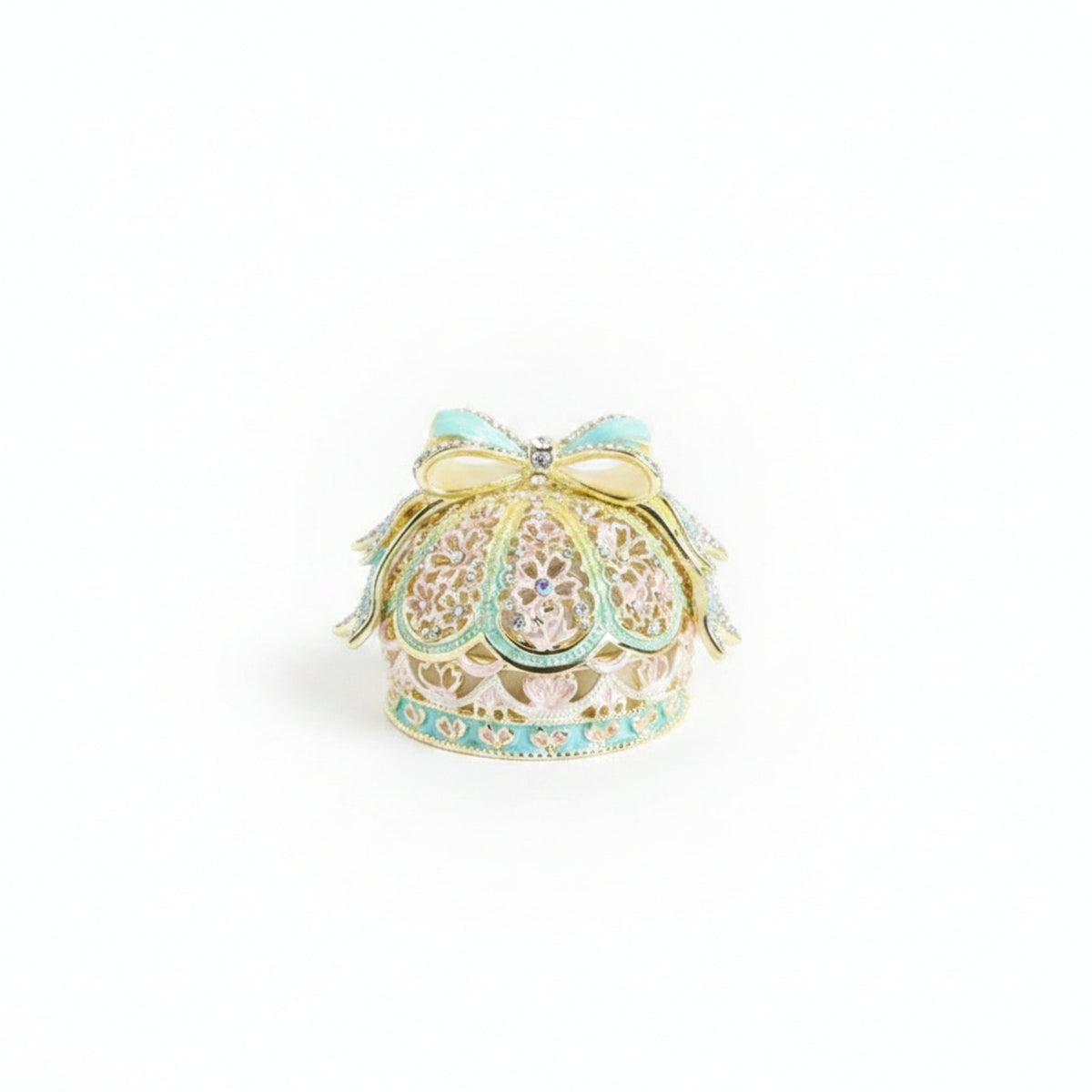 Jeweled Jewelry Box Domed Shape Crown-Shaped Jewelry Box Rust Resistant