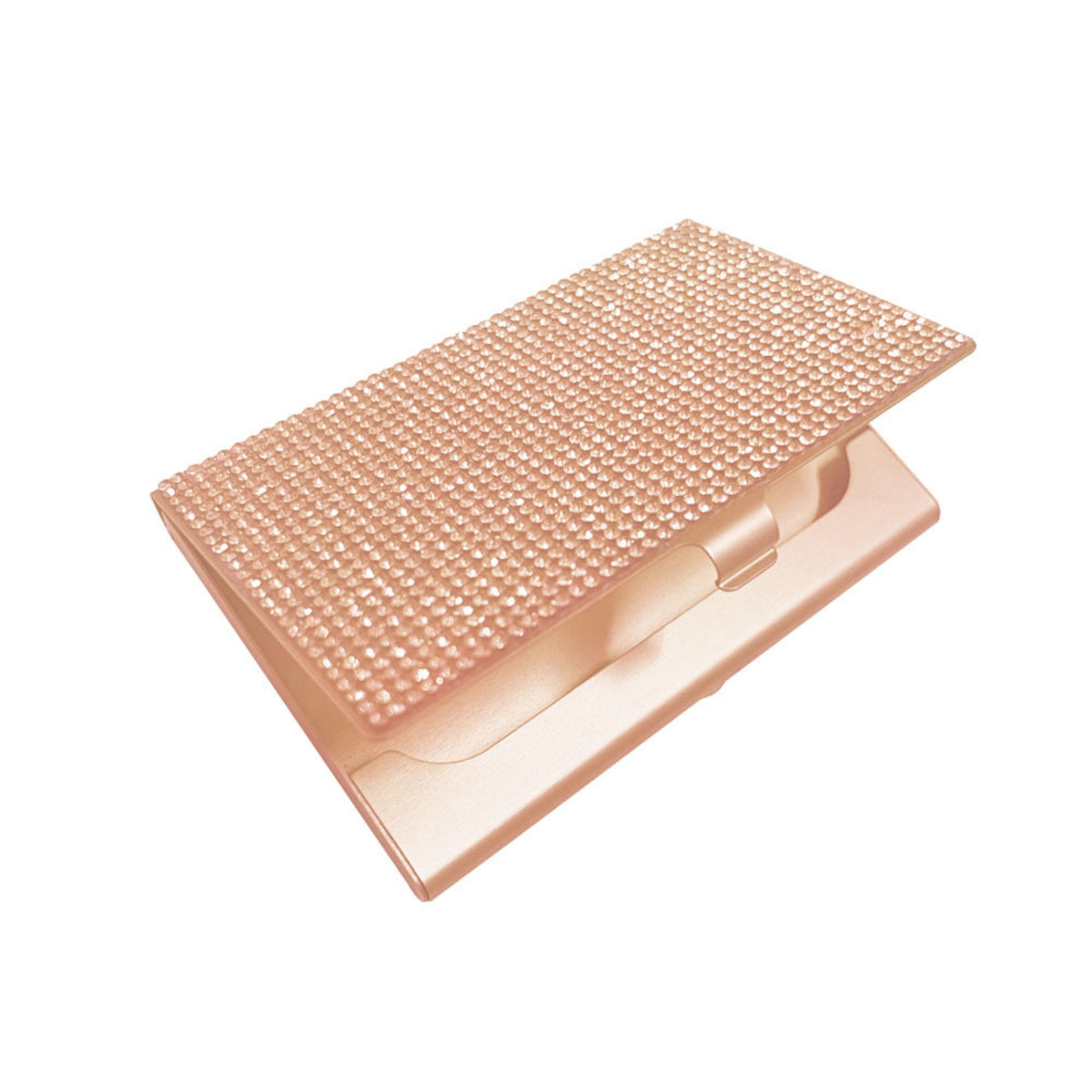 Card Holder with Latch Rhinestone Pocket Metal Case Sleek for Networking Events