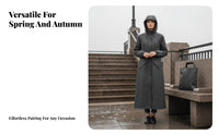 Fashionable Design Long Hooded Raincoat Breathable Fashion Rain Jacket Windproof for Travelers, Campers, Rainy Days, Casual Wear, Outdoor