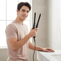Men's Flat Iron Reduces Frizz Short Hair Texture Iron Adjustable Temperature
