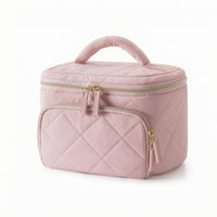 Double Layer Jewelry Case Portable Handle Double-Layer Jewelry Bag Zipper Closure