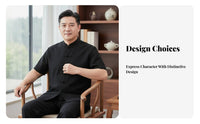 Loose Tang Suit Shirt for Men, Short Sleeve, Frog Button, Relaxed Chinese Style, Summer