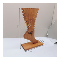 Chain Display Stand Wooden Accessory Storage Detachable Base for Vanity