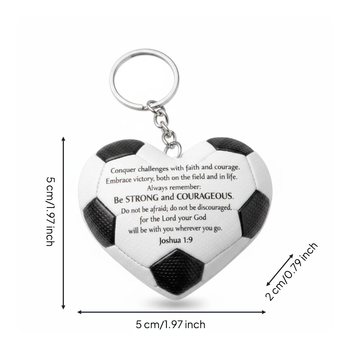 Soccer Heart Keychain Lightweight Soccer Ball Heart Pendant Presentable Dimensional Ball Keychain for Backpack