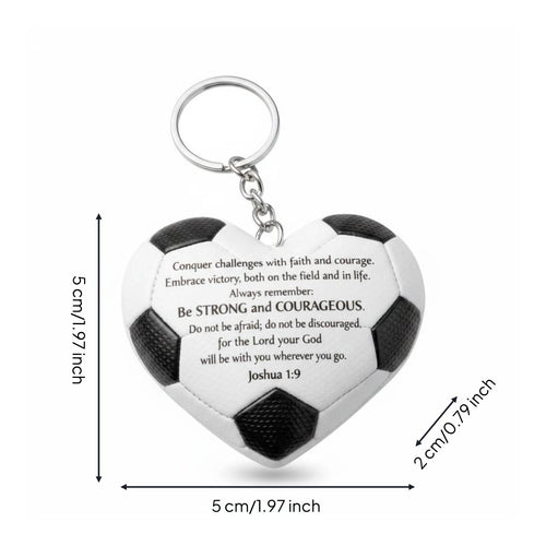 Soccer Heart Keychain Lightweight Soccer Ball Heart Pendant Presentable Dimensional Ball Keychain for Backpack