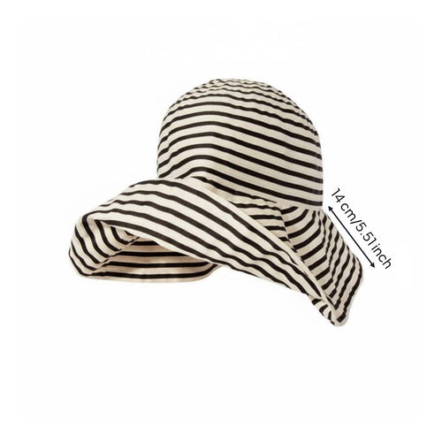 Women's Striped Fisherman Hat UPF 50 Protection Striped Wide Brim Sun Hat