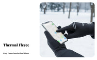 Thermal Cycling Gloves Adjustable Windproof Cycling Gloves Flexible Fit Water Resistant for Cyclists, Motorcycling, Cold Weather
