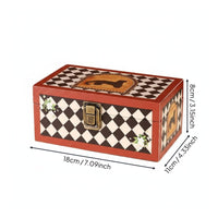 Vintage Design Storage Chest Dustproof Patterned Trinket Box for Desktop, Women