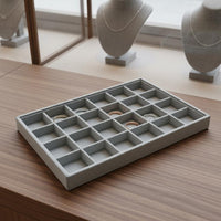 24-Grid Jewelry Tray Space Saving 24 Grid Jewelry Tray Scratch Protection Earring Storage Organizer for Retailers