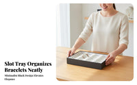 Scratch Protection Bracelet Display Tray Soft Foam Lining Grooved Bracelet Display Tray Compact & Space-Saving for Retailers, Dresser Top