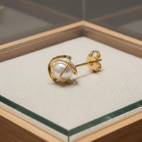 Floral Pearl Studs Light Luxury Gold Flower Studs Delicate for Party