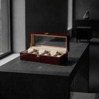 Lacquered Watch Storage Box with Glass Lid Glossy Watch Box with Glass Lid Luxury Padded for Collectors, Dresser, Bedside Table, Office Shelf