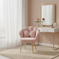 Petal Back Vanity Chair High-Density Sponge Cushion for Bedroom, Living Room