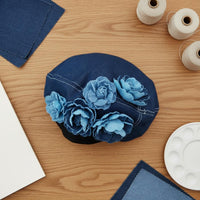 Denim Painter Hat Korean Design Denim Beret for Women