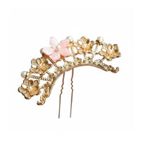 Traditional Chinese Attire Headpiece Sweet Design Rose Bead Fluttering Crown Fluttering Hair Crown Vintage Inspired Ancient
