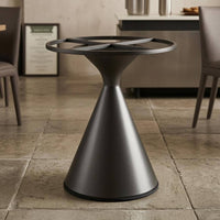 Carbon Steel Cone Side Table Base Tapered Round Pedestal Base Circular Top Frame 55 Cm Table Stand Cross Braces