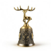 Deer-Shaped Hand Bell Ornate Bell with Deer Topper Polished for Dining Table