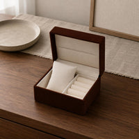 Flip-Top Watch Case Jewelry Slots Velvet Watch Box Padded Interior