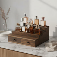 Stepped Display Riser with Drawers Sturdy Desktop Perfume Holder Large Capacity