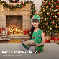 Christmas Tree Dress Set stellar Headband Included Christmas Tree Costume for Girls