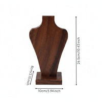 Necklace Display Stand Black Walnut Wood Jewelry Display Large Capacity