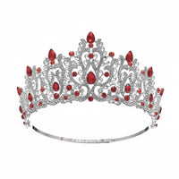 Crystal Pageant Crown Encrusted with Crystals Crystal Queen Crown Bridal Crystal Tiara Adjustable Band for Weddings, Proms