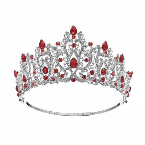Crystal Pageant Crown Encrusted with Crystals Crystal Queen Crown Bridal Crystal Tiara Adjustable Band for Weddings, Proms