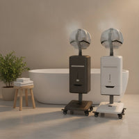 Floor-Standing Hair Steamer 110V Silver-Toned Hooded Hair Steamer Beauty Equipment Caster Wheels