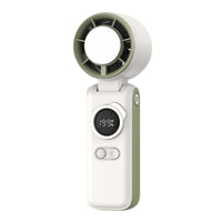 Handheld Folding Fan Compact Digital Handheld Fan Standing Base