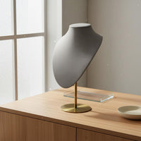 Necklace Display Bust Light Luxury Pendant Display Holder Stable Metal Base Jewelry Mannequin Stand for Photography Studio