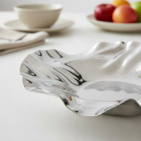 Irregular Fruit-Shaped Plate Light Elegant Design Wavy Stainless Steel Tray Polished Mirror Finish Stainless Steel Platter for Entryway
