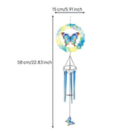 3D Butterfly Wind Chime Reflective Mandala Wind Easy to Hang for Balcony
