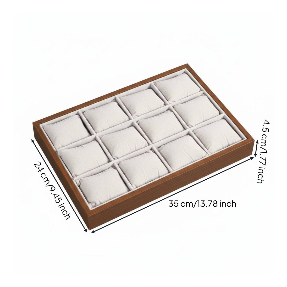 Wooden Watch Organizer Velvet Interior Material Jewelry Organizer Tray Non-Slip