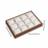 Wooden Watch Organizer Velvet Interior Material Jewelry Organizer Tray Non-Slip