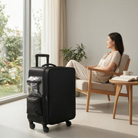 Makeup Case with Rotating Wheels Wheeled Sminkkoffert Med Hjul Rullande Cosmetic Trolley for Salon