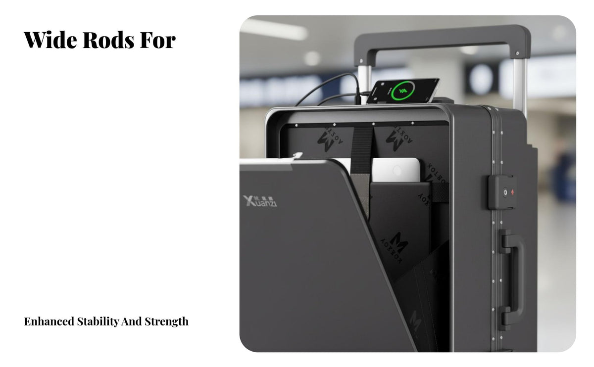 USB Charging Port Front-Accessing Carry-on Suitcase Built-in Cup Holder Hardshell Carry-on with Front Pocket Airline Approved Trolley Case 360° Wheels for Business Travelers, Frequent Flyers, Vacatisingle-Touchrs, Airports, Weekend Break Getaways