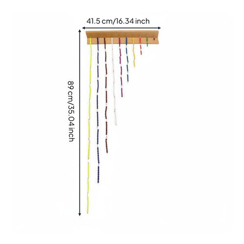Tactile Experience Math Bead Chains with Frame Develops Fine Movement Skills Educational Bead Chains and Squares Improves Hand-Eye